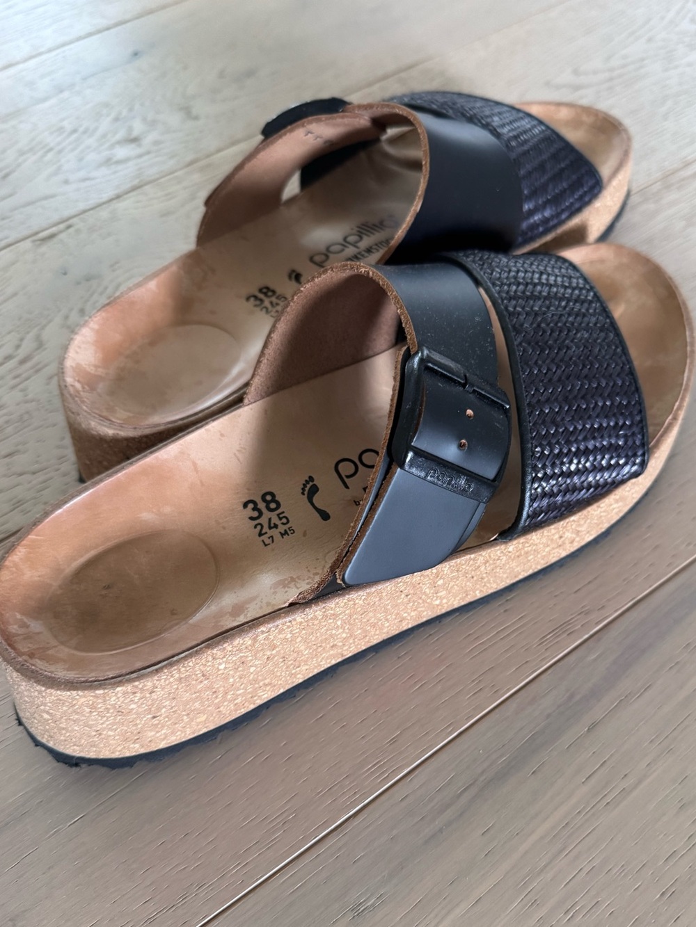 Birkenstock Almina French Piping Black Sandals Size 38